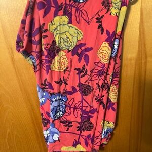 Floral Print Leggings with Red and Yellow Accents